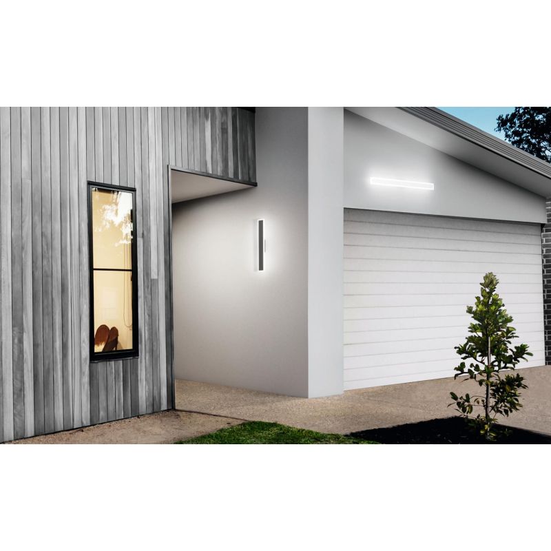 JASON APPLIQUE LINEARE 2 MISURE IP65 ALLUMINIO BIANCO E ANTRACITE LED INTEGRATO LUCE 3000K MODERNA