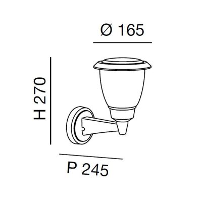 THIAGO LAMPADA DA PARETE IP65 ALLUMINIO ANTRACITE LAMPADINA ATTACCO E27 DA ESTERNO CLASSICA