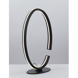 LAMPADA DA TAVOLO OVALE IN ALLUMINIO NERO LED 20W LUCE 3000K O 4000K DESIGN MODERNO