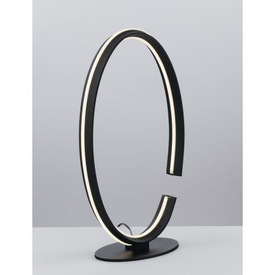 LAMPADA DA TAVOLO OVALE IN ALLUMINIO NERO LED 20W LUCE 3000K O 4000K DESIGN MODERNO