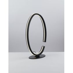 LAMPADA DA TAVOLO OVALE IN ALLUMINIO NERO LED 20W LUCE 3000K O 4000K DESIGN MODERNO 2