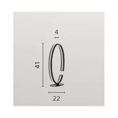 LAMPADA DA TAVOLO OVALE IN ALLUMINIO NERO LED 20W LUCE 3000K O 4000K DESIGN MODERNO