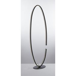 LAMPADA DA TERRA OVALE IN ALLUMINIO NERO LED 25W LUCE 3000K O 4000K DESIGN MODERNO 2