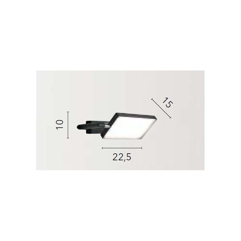 APPLIQUE ORIENTABILE LED 18W LUCE 3200K ALLUMINIO NERO, GRIGIO, BIANCO E ORO MODERNA