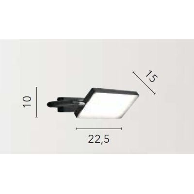 APPLIQUE ORIENTABILE LED 18W LUCE 3200K ALLUMINIO NERO, GRIGIO, BIANCO E ORO MODERNA