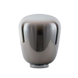 LAMPADA DA TAVOLO IN VETRO SOFFIATO CROMO SFUMATO 2 MISURE LAMPADINA E27 MODERNA 2