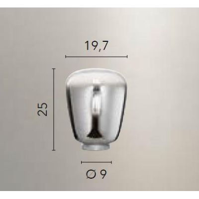 LAMPADA DA TAVOLO IN VETRO SOFFIATO CROMO SFUMATO 2 MISURE LAMPADINA E27 MODERNA