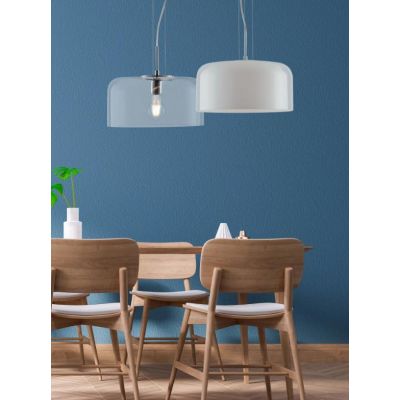 SOSPENSIONE SINGOLA 3 MISURE IN VETRO LISCIO 5 COLORI LAMPADINA ATTACCO E27 MODERNA