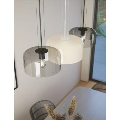 SOSPENSIONE SINGOLA 3 MISURE IN VETRO LISCIO 5 COLORI LAMPADINA ATTACCO E27 MODERNA
