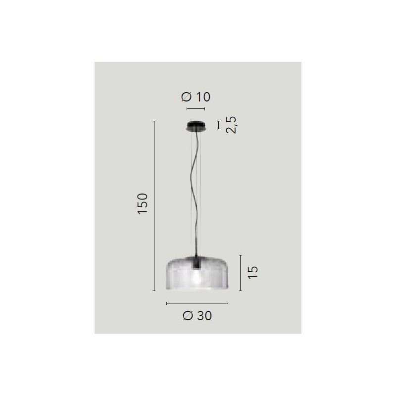 SOSPENSIONE SINGOLA 3 MISURE IN VETRO LISCIO 5 COLORI LAMPADINA ATTACCO E27 MODERNA