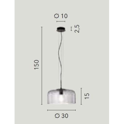 SOSPENSIONE SINGOLA 3 MISURE IN VETRO LISCIO 5 COLORI LAMPADINA ATTACCO E27 MODERNA