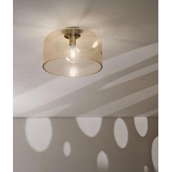 PLAFONIERA IN VETRO LISCIO 3 MISURE IN 5 COLORI LAMPADINA ATTACCO E27 MODERNA