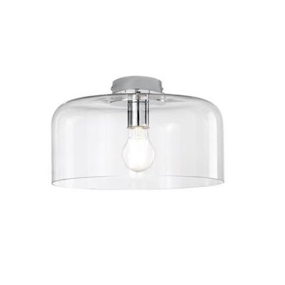 PLAFONIERA IN VETRO LISCIO 3 MISURE IN 5 COLORI LAMPADINA ATTACCO E27 MODERNA