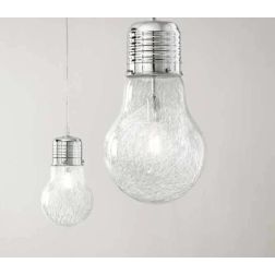 SOSPENSIONE SINGOLA A LAMPADINA IN VETRO D15 O D30 CM MODERNA LAMPADINA ATTACCO E27