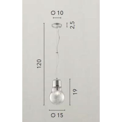 SOSPENSIONE SINGOLA A LAMPADINA IN VETRO D15 O D30 CM MODERNA LAMPADINA ATTACCO E27