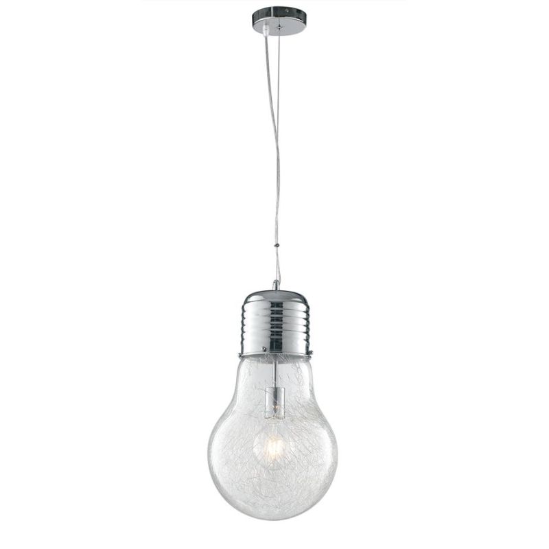 SOSPENSIONE SINGOLA A LAMPADINA IN VETRO D15 O D30 CM MODERNA LAMPADINA ATTACCO E27