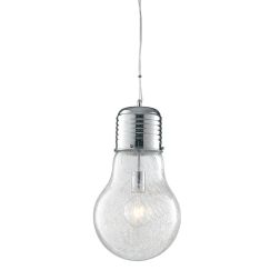 SOSPENSIONE SINGOLA A LAMPADINA IN VETRO D15 O D30 CM MODERNA LAMPADINA ATTACCO E27 2