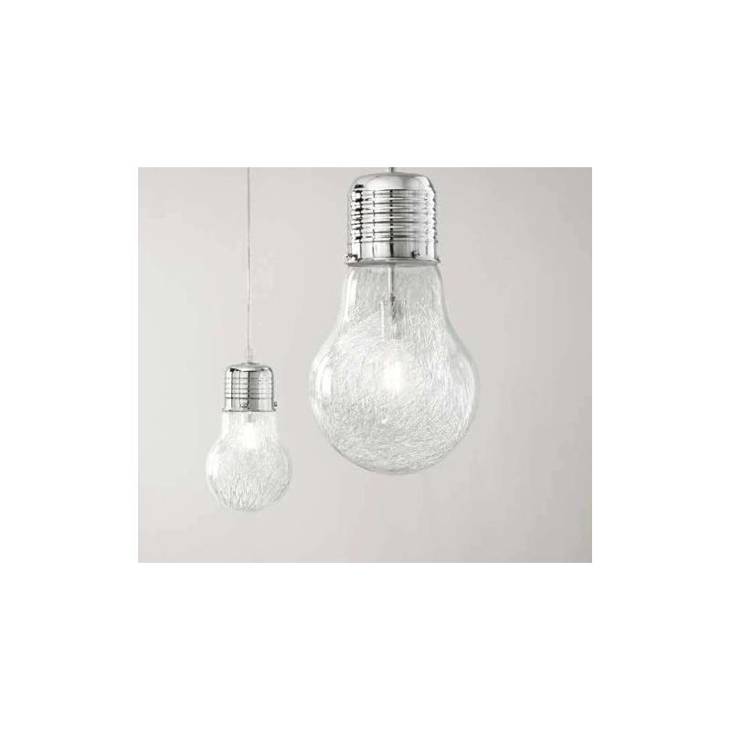 SOSPENSIONE SINGOLA A LAMPADINA IN VETRO D15 O D30 CM MODERNA LAMPADINA ATTACCO E27