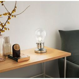 LUMETTO IN VETRO A FORMA DI LAMPADINA IN VETRO D15 CM MODERNO LAMPADINA ATTACCO E14 2