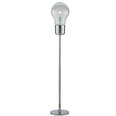 PIANTANA IN METALLO CROMO DIFFUSORE IN VETRO A FORMA DI LAMPADINA MODERNA LAMPADINA ATTACCO E27
