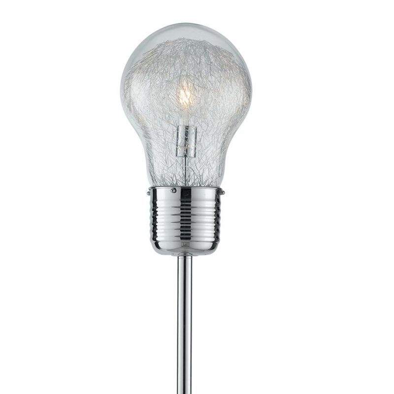 PIANTANA IN METALLO CROMO DIFFUSORE IN VETRO A FORMA DI LAMPADINA MODERNA LAMPADINA ATTACCO E27