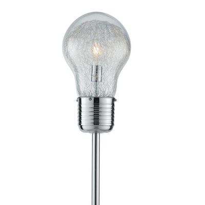 PIANTANA IN METALLO CROMO DIFFUSORE IN VETRO A FORMA DI LAMPADINA MODERNA LAMPADINA ATTACCO E27