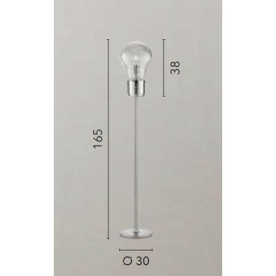 PIANTANA IN METALLO CROMO DIFFUSORE IN VETRO A FORMA DI LAMPADINA MODERNA LAMPADINA ATTACCO E27