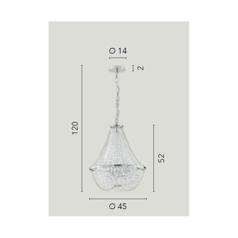LAMPADARIO ELEGANTE CLASSICO CROMO O ORO 2 MISURE CON CRISTALLI DECORATIVI LAMPADINE ATTACCO E14