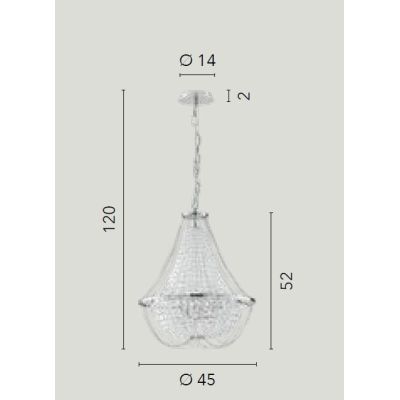 LAMPADARIO ELEGANTE CLASSICO CROMO O ORO 2 MISURE CON CRISTALLI DECORATIVI LAMPADINE ATTACCO E14