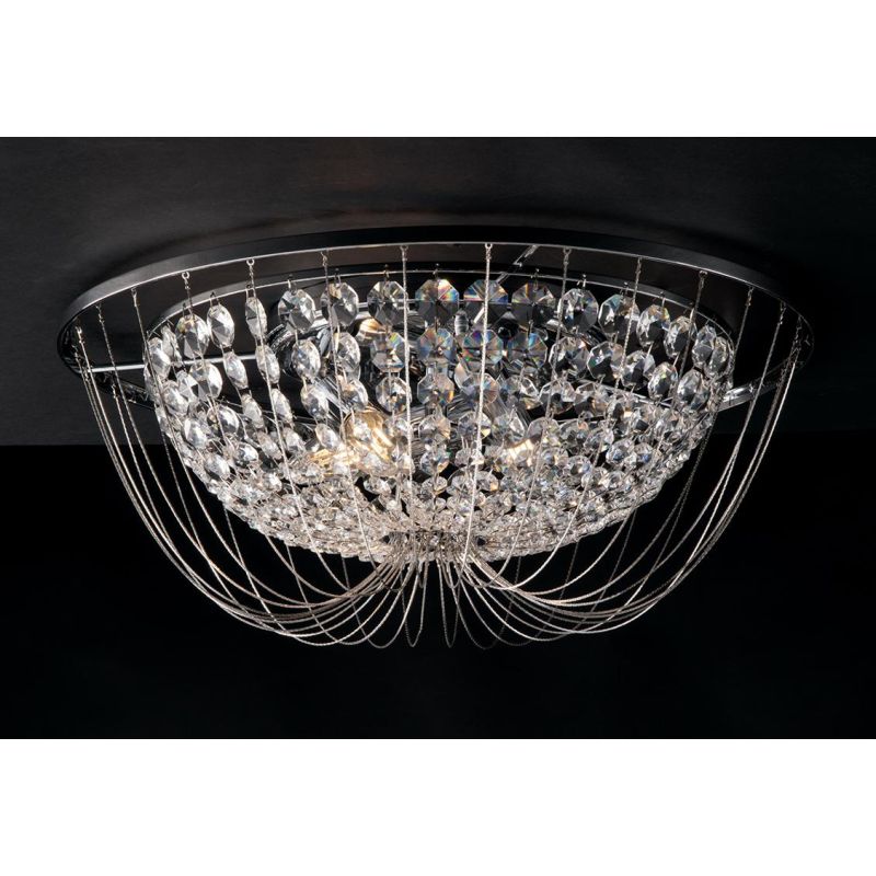 PLAFONIERA ELEGANTE CLASSICA CROMO O ORO 2 MISURE CON CRISTALLI DECORATIVI LAMPADINE ATTACCO E14