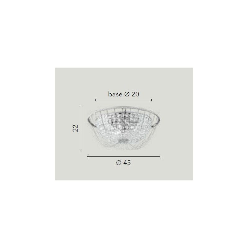 PLAFONIERA ELEGANTE CLASSICA CROMO O ORO 2 MISURE CON CRISTALLI DECORATIVI LAMPADINE ATTACCO E14