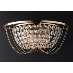 APPLIQUE ELEGANTE CLASSICA CROMO O ORO CON CRISTALLI DECORATIVI LAMPADINE ATTACCO E14