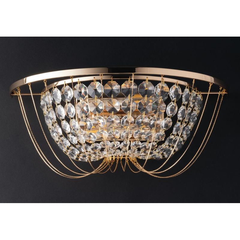 APPLIQUE ELEGANTE CLASSICA CROMO O ORO CON CRISTALLI DECORATIVI LAMPADINE ATTACCO E14