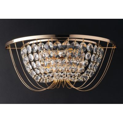 APPLIQUE ELEGANTE CLASSICA CROMO O ORO CON CRISTALLI DECORATIVI LAMPADINE ATTACCO E14