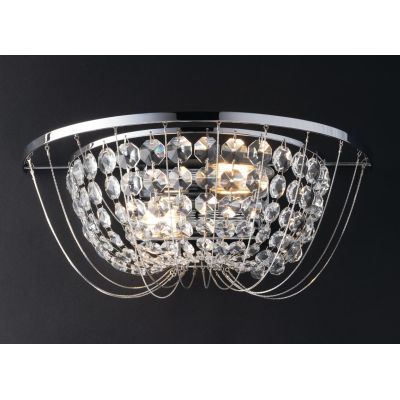 APPLIQUE ELEGANTE CLASSICA CROMO O ORO CON CRISTALLI DECORATIVI LAMPADINE ATTACCO E14