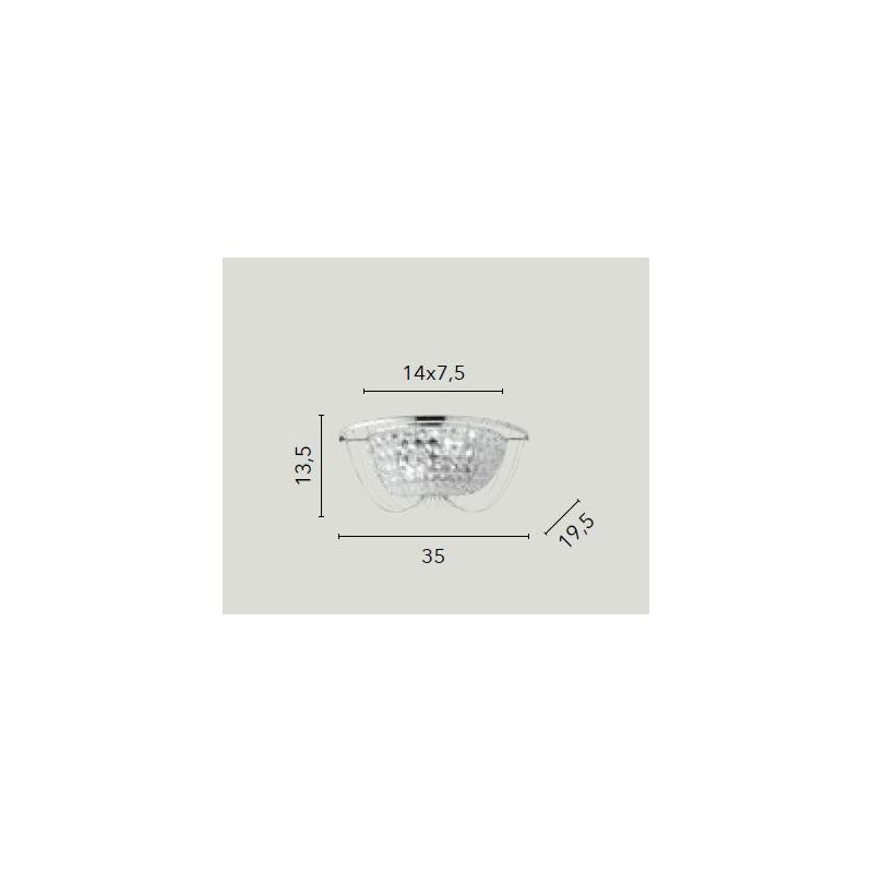 APPLIQUE ELEGANTE CLASSICA CROMO O ORO CON CRISTALLI DECORATIVI LAMPADINE ATTACCO E14