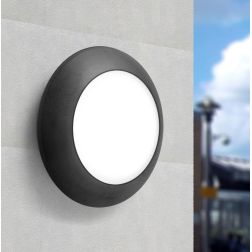 BERTINA PLAFONIERA APPLIQUE DIAMETRO 20 CM ATTACCO 1XGX53 IP66 IN RESINA BIANCA FUMAGALLI DARK LIGHT - Cristalensi Shop Online