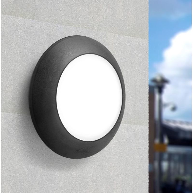 BERTINA PLAFONIERA APPLIQUE DIAMETRO 20 CM ATTACCO 1XGX53 IP66 IN RESINA BIANCA FUMAGALLI DARK LIGHT - Cristalensi Shop Online