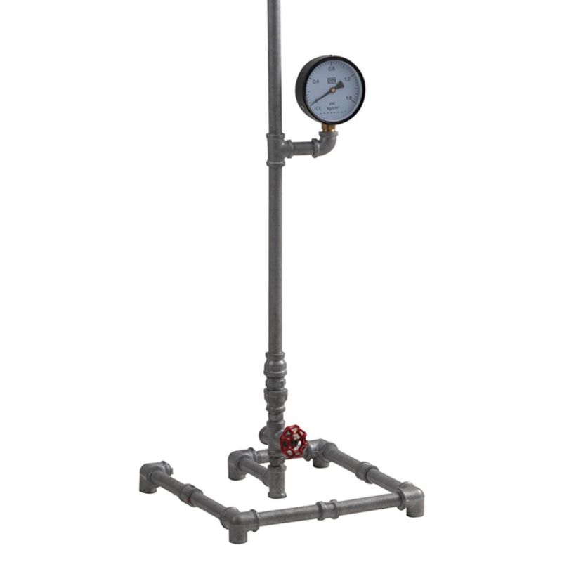 AMARCORD PIANTANA VINTAGE H160 CM IN METALLO RUGGINE O ZINCATO CON TUBI METALLICI LAMPADINE E27