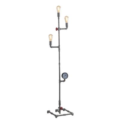 AMARCORD PIANTANA VINTAGE H160 CM IN METALLO RUGGINE O ZINCATO CON TUBI METALLICI LAMPADINE E27