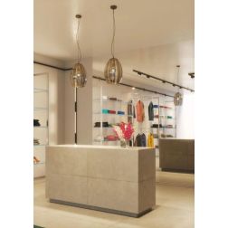 SOSPENSIONE VINTAGE 2 MISURE IN VETRO TRASPARENTE E METALLO OTTONE LAMPADINA ATTACCO E27 2