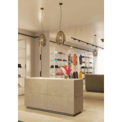 SOSPENSIONE VINTAGE 2 MISURE IN VETRO TRASPARENTE E METALLO OTTONE LAMPADINA ATTACCO E27