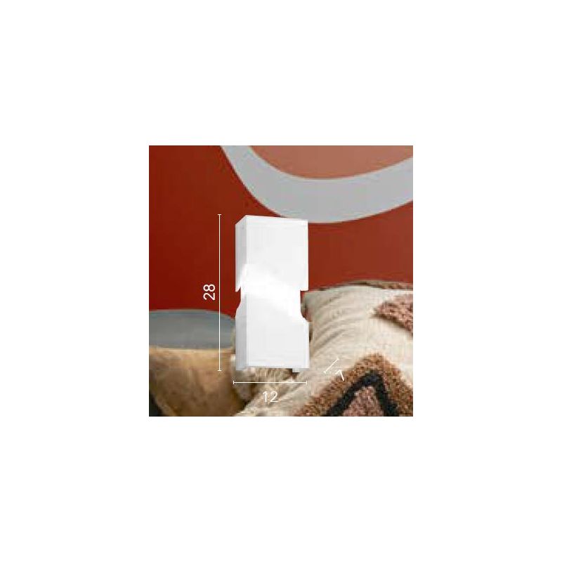 ZEELAND APPLIQUE IN GESSO VERNICIABILE DOPPIA ILLUMINAZIONE LAMPADINE 2XG9 MODERNA