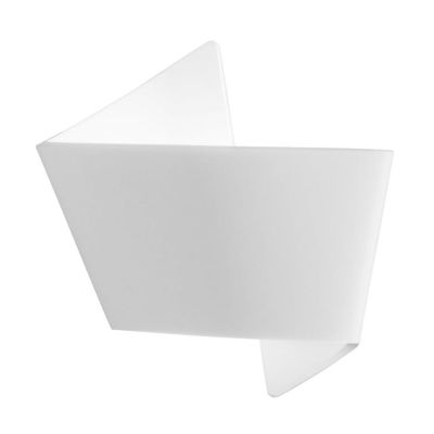 ORIGAMI APPLIQUE SINUOSA IN GESSO BIANCO VERNICIABILE BIEMISSIONE DI LUCE MODERNA LAMPADINA E27