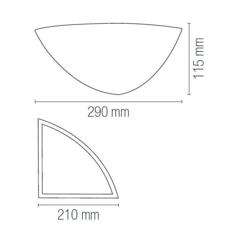 SANTORINI APPLIQUE ANGOLARE IN GESSO BIANCO VERNICIABILE MODERNA LAMPADINA E14
