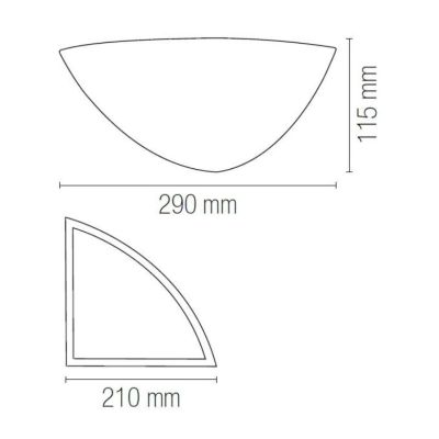 SANTORINI APPLIQUE ANGOLARE IN GESSO BIANCO VERNICIABILE MODERNA LAMPADINA E14