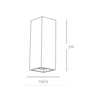 FOSTER APPLIQUE PARALLELEPIPEDO IN GESSO BIANCO VERNICIABILE LUCE SOPRA SOTTO LAMPADINE 2XGU10