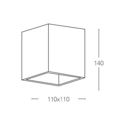 FOSTER PLAFONIERA A CUBO CM 11X11 IN GESSO BIANCO VERNICIABILE LAMPADINA 1XGU10