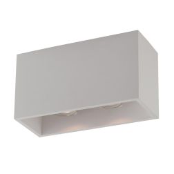 FOSTER PLAFONIERA RETTANGOLARE IN GESSO BIANCO VERNICIABILE LAMPADINE 2XGU10