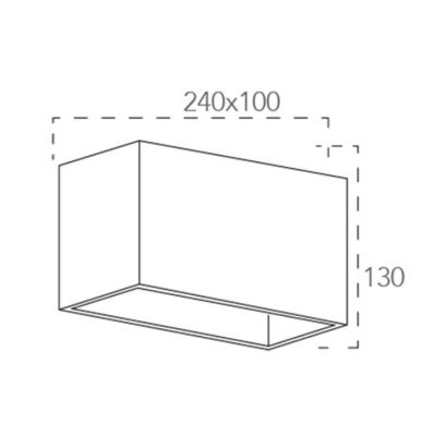 FOSTER PLAFONIERA RETTANGOLARE IN GESSO BIANCO VERNICIABILE LAMPADINE 2XGU10